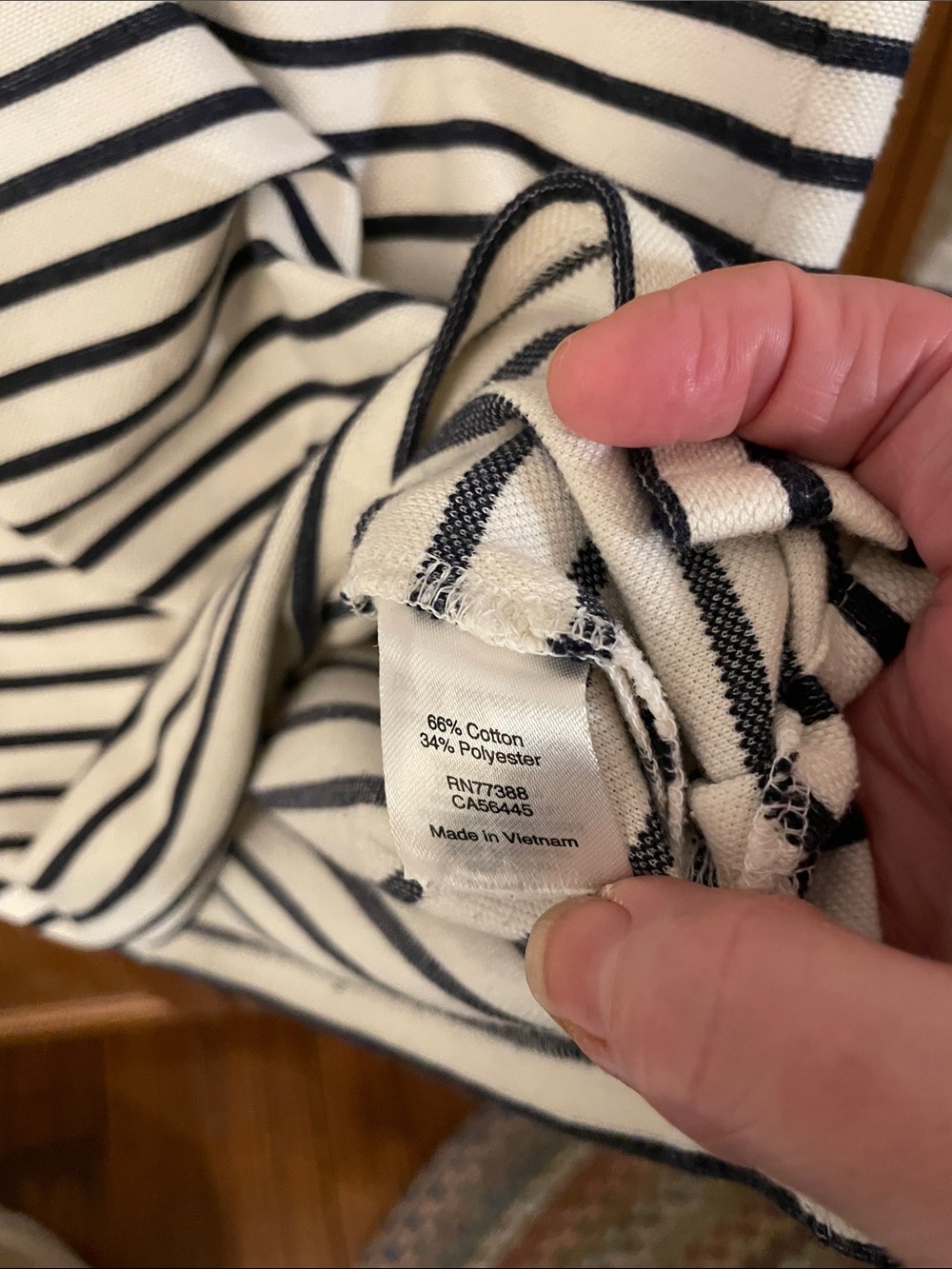 J. Crew Navy and White Striped V-Neck Midi Dress - Picture 5 of 7